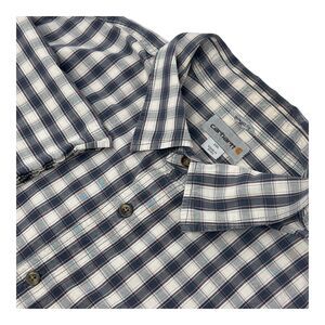 Carhartt Shirt Men's 2XL Gray Plaid Relaxed Fit Short Sleeve Work Outdoor Casual